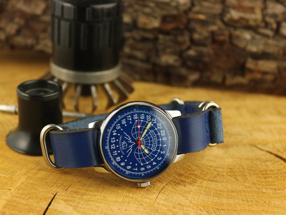 Soviet watch, Raketa Polar watch, 24 hour watch, … - image 1