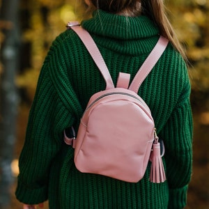 Mini Leather Backpack for Women, Personalized Backpack, Small Bag, Customizable Sister Gift Idea