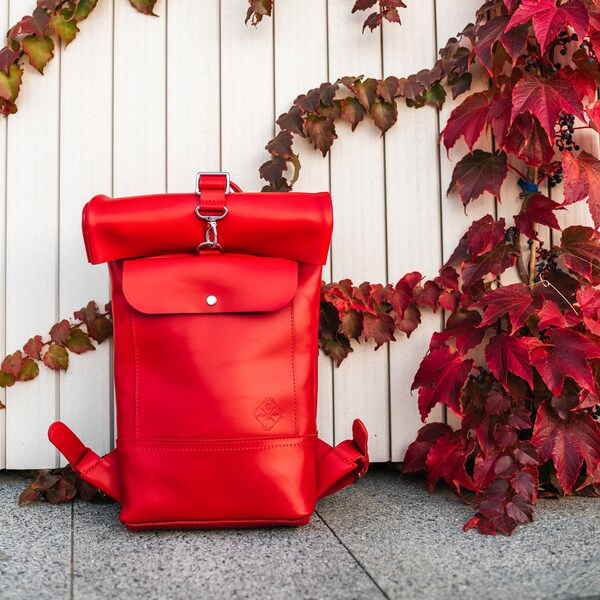 Roll Top Backpack Etsy