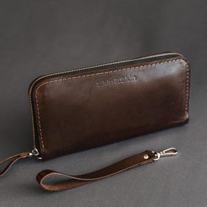 Cartera de viaje de cuero genuino para hombre, monedero de cuero, tarjetero, porta pasaporte de cuero, regalo para él, idea de regalo personalizada para hermano