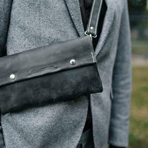 Sac banane en cuir véritable, sac banane minimaliste, pochette banane en cuir, sac ceinture, sac à bandoulière