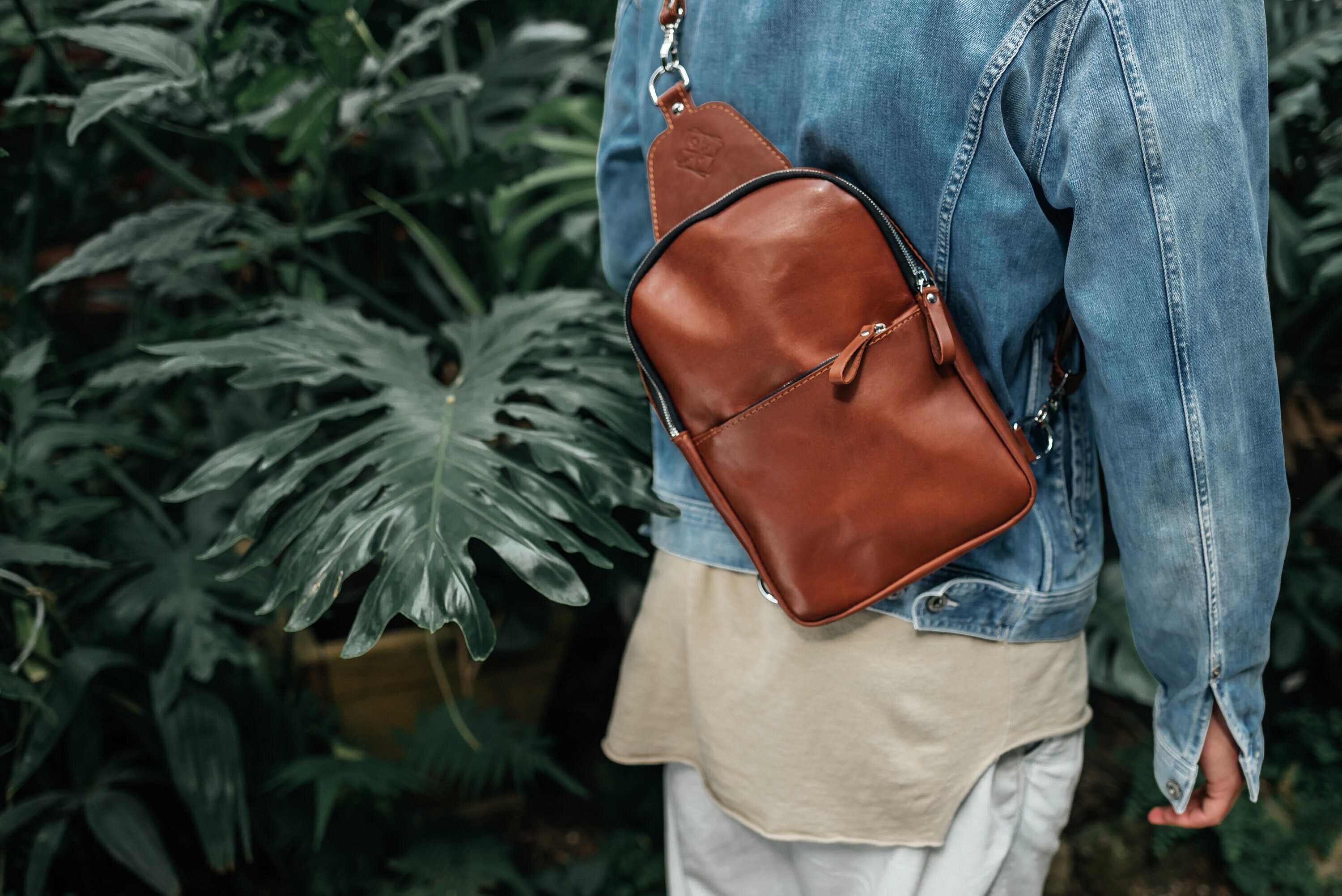 Brown Sling Bag Backpack Bag Leather Accessories men Sling Bag