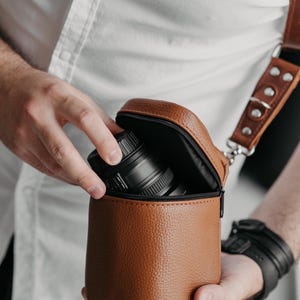 Custodia per obiettivo personalizzabile, custodia in pelle per obiettivo, regalo per lui, regalo per fotografo, idea regalo per fidanzato