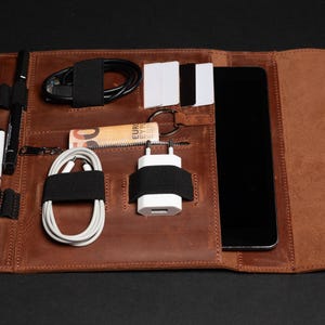 Organizer per accessori elettronici formato A5, borsa tecnologica compatta, custodia portacavi da viaggio, organizer per portfolio