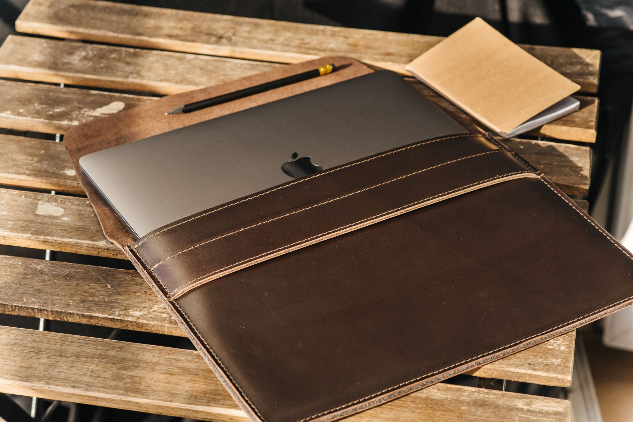 Leather 15 inch MacBook Pro Sleeve - Personalized Gifts