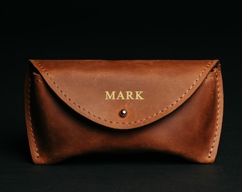 Personalized  Ray Ban Leather Glasses Case, Minimalist Leather Sunglasses Protector,  Custom Soft Eyeglasses Case, Boss Gift