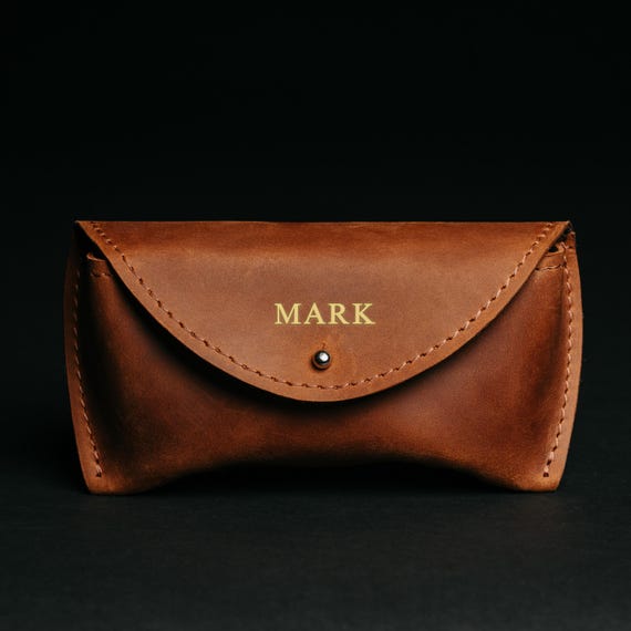 Personalized Ray Ban Leather Glasses Case, Minimalist Leather