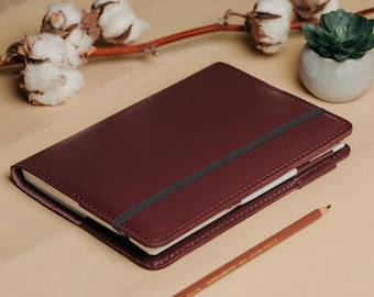 B5 Leather Notebook Cover, Personalized Journal Cover, Hobonichi Cover, Moleskine Large, A4 A6 Cover, Back to school
