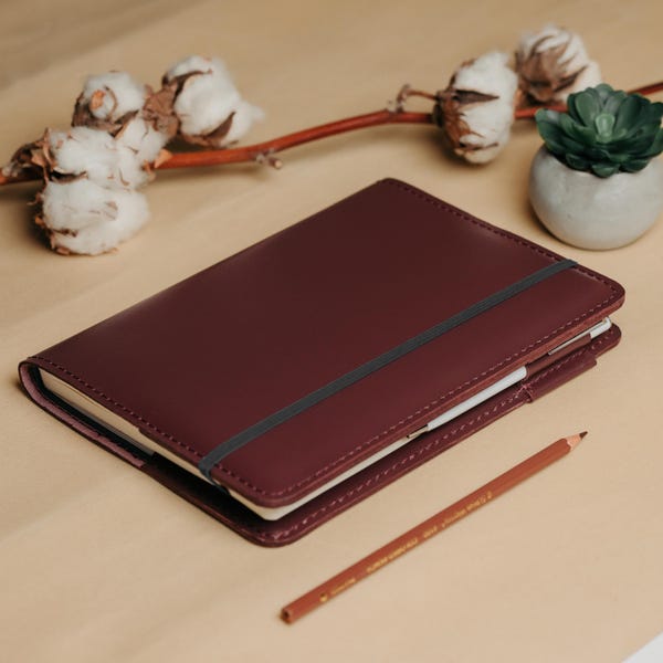 B5 Leather Notebook Cover, Personalized Journal Cover, Hobonichi Cover, Moleskine Large, A4 A6 Cover, Back to school