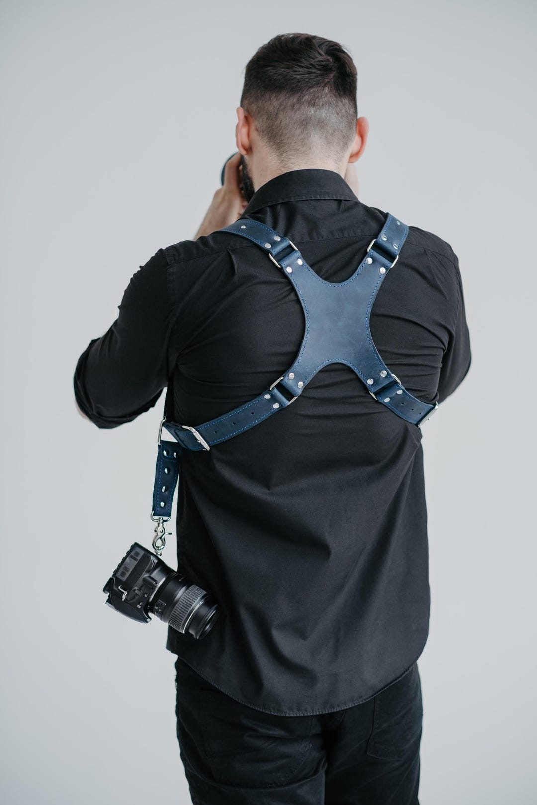 Custom Dual Leather Camera Strap, Adjustable Double Camera Harness ...
