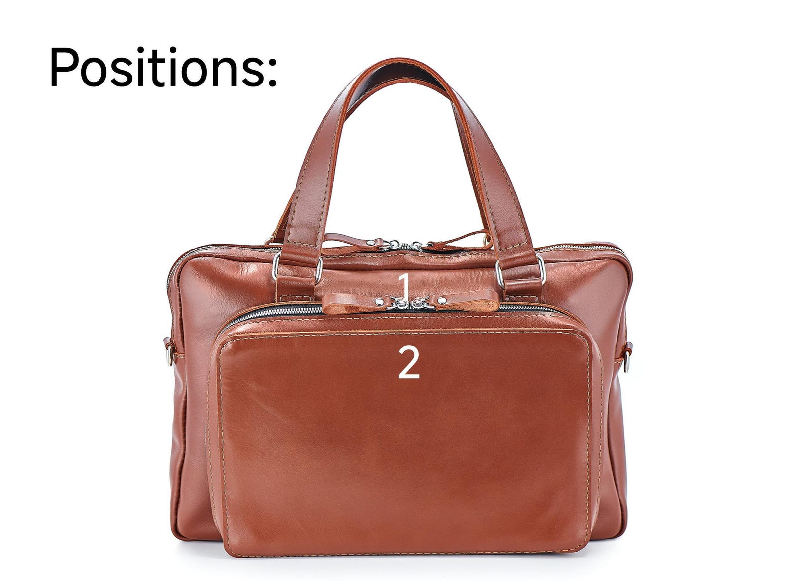 Cognac Leather Laptop Briefcase, Office Bag, Computer Handbag, Shoulder ...