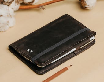 Rustic Leather Journal Cover Personalized, Custom Refillable Notebook Cover, Personalized Gift For Writer, Rustic Notebook Sleeve