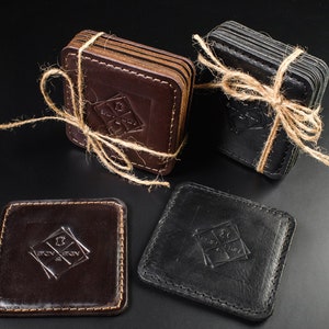 Personalisierte Monogramm Tassenhalter Set, Benutzerdefinierte Untersetzer Set, Hochzeitsgeschenk, Corporate Business Decor