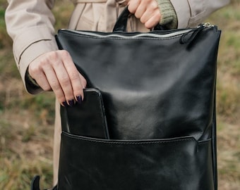 Men Leather Backpack, Personalized Gifts, Leather Backpack Men, School Backpack, Custom Backpack, Gift for Him, Fathers Day