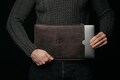 Custom Genuine Leather MacBook Air & Pro Sleeve 13" 14" 15" 16", Macbook Leather Cover / M1 M2 M3 2024 13 14 15 16 inch, Best Friend Gift product logo