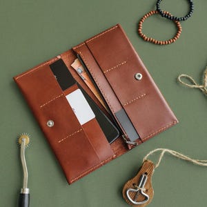 Portefeuille personnalisé pour homme avec poche à monnaie, organisateur de pochette de voyage personnalisé, cadeau pour papa, cadeau personnalisé pour papa