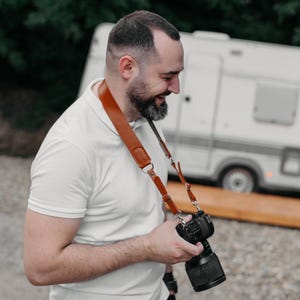 Custom Engraving Camera Strap, Adjustable Camera Neck Strap Leather, Back to school, Leather Accessories, Gift For Dad, Gift for Boss