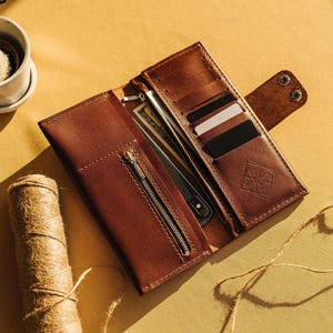 Classico porta biglietti da visita in pelle marrone, tasca porta monete, portafoglio da uomo, porta carte, regalo per fidanzato, marito