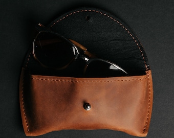 Handmade Leather Sunglasses Holder, Protective Eyewear Case, Glasses Sleeve, Organized Storage, Travel Accessory, Gift For Him