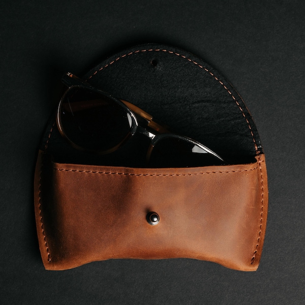 Handmade Leather Sunglasses Holder, Protective Eyewear Case, Glasses Sleeve, Organized Storage, Travel Accessory, Gift For Him