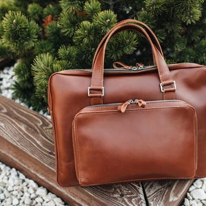 Echtleder Laptoptasche für Männer, handgefertigte Aktentasche, braune Leder Bürotasche, Geschenk für ihn, Arbeitstasche für Laptop