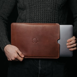 Custodia in pelle per MacBook Air e Pro da 13", 14", 15", 16", modello M1, M2, M3 (2024), 13", 14", 15", 16", regalo per papà