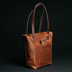 Handmade Leather Tote Bag, Rustic Shopper Shoulder Bag, Personalized Women&#39;s Gift, Gift For Her, Sister Gift
