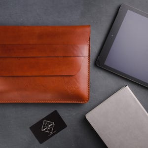 Distressed Leather iPad Pro Cover, Personalized iPad Air Sleeve, Monogrammed Tablet Case, Custom iPad Case, Father&#39;s Day Gift, Groom&#39;s Gift