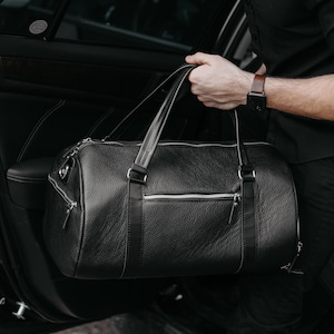 Vintage Style Leather Weekend Bag, Travel Duffel for Him, Gift For Him, Gift for Brother