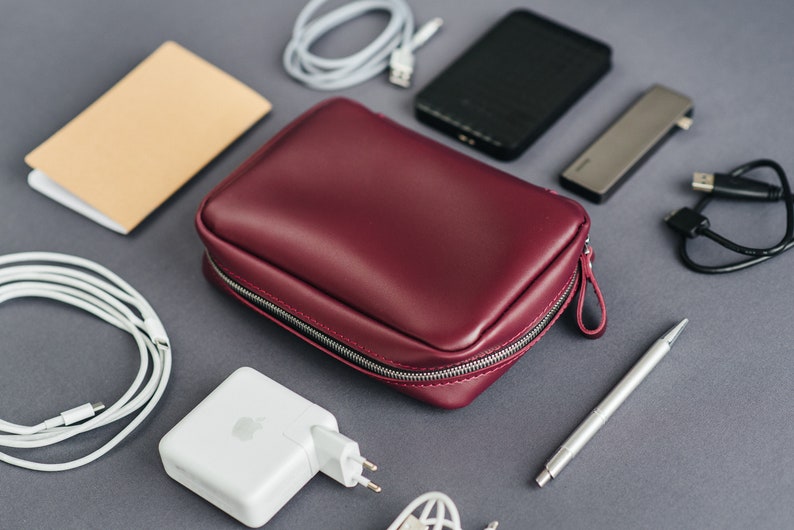 Cords Organizer Custom Travel Cable Organizer Leather Etsy