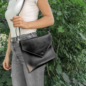 Portafoglio in pelle personalizzato, organizer per documenti nero, pochette da polso per ufficio, portadocumenti a tracolla, borsa da lavoro per laptop