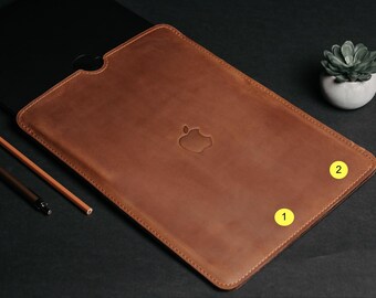 Leather MacBook Air Sleeve For 13.6" (2017-2021) & M1 MacBook Pro 13" – Slim Brown Leather Case