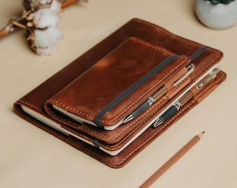 Leather Journal Cover for Moleskine, Corporate Holiday Gift, Year-End Employee Appreciation Gift, Custom Engraved Leather Cover