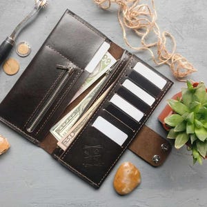 Portefeuille en cuir avec porte-cartes, Étui mince pour cartes de crédit, Cadeau pour homme, Cadeau pour lui