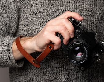 Genuine Leather Wrist Camera Strap, Adjustable DSLR Photographer Gift Accessory, Photographer Gift, Husband Gift