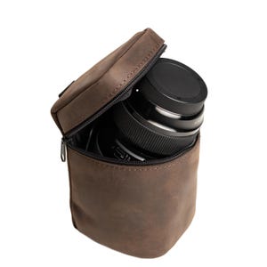 Custom Tube for Photographer Lens Leather, Photographer Lens Leather Bag, Leather Lens Pouch, Travel Photography