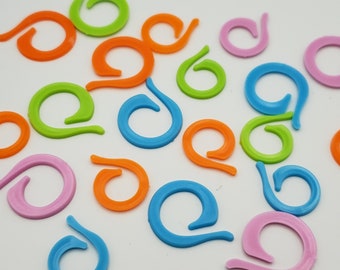 Plastic Stitch Markers for Knitting and Crochet, 10 or 20pc, open coil rings | Crochet stitch marker, progress keeper, knitting accessory