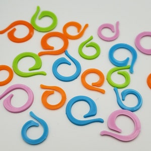 Plastic Open Coil Ring Stitch Markers for Knitting and Crochet, 10 or 20pc, | Crochet stitch marker, progress keeper, knitting accessory