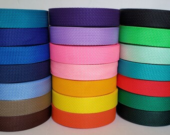 3-10Yrds 1 Inch Nylon Webbing Strapping Lots Color-Choosing Red Pink 25mm