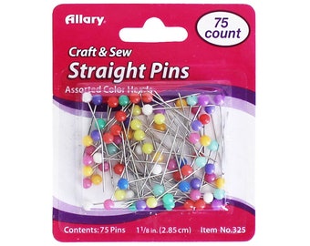 Allary Ball head Straight Pins 75pc Size 17 1-1/8" 2.85cm