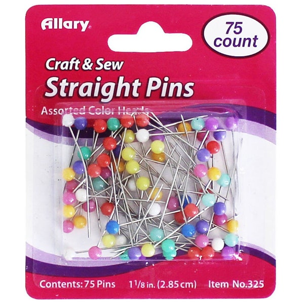 Allary Ball head Straight Pins 75pc Size 17 1-1/8" 2.85cm