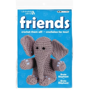 Elephant Crochet Kit for beginners, Amigurumi animals, Leisure Arts