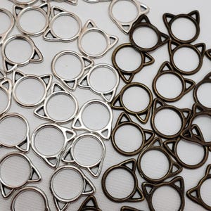Cat Ring Stitch Markers for Knitting, Small and Medium size, 15pc or 25pc