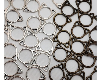 Cat Ring Stitch Markers for Knitting, Small and Medium size, 15pc or 25pc