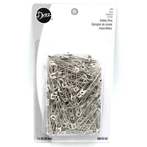 Dritz Silver Safety Pins 200ct, 1-1/2&quot; (38mm)