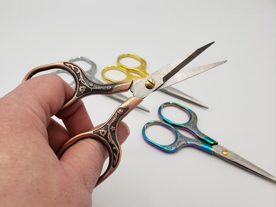 Small Craft Scissors, 5 Vintage Style Scissors Embroidery Scissors