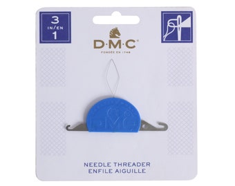 DMC 3-in-1 Needle Threader - Universal Tool for Fine Thread to Heavy Yarn