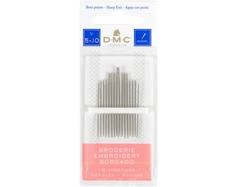 DMC Embroidery Hand Needles - 16 Pack Sizes 5-10 for Cross Stitch & Embroidery