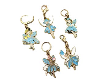 Fairy Stitch Markers | Enamel Charm Stitch Markers 5pc