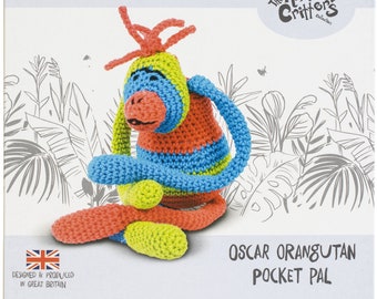 DIY Crochet Kit - Oscar Orangutan Pocket Pal - The Knitty Critters Collection
